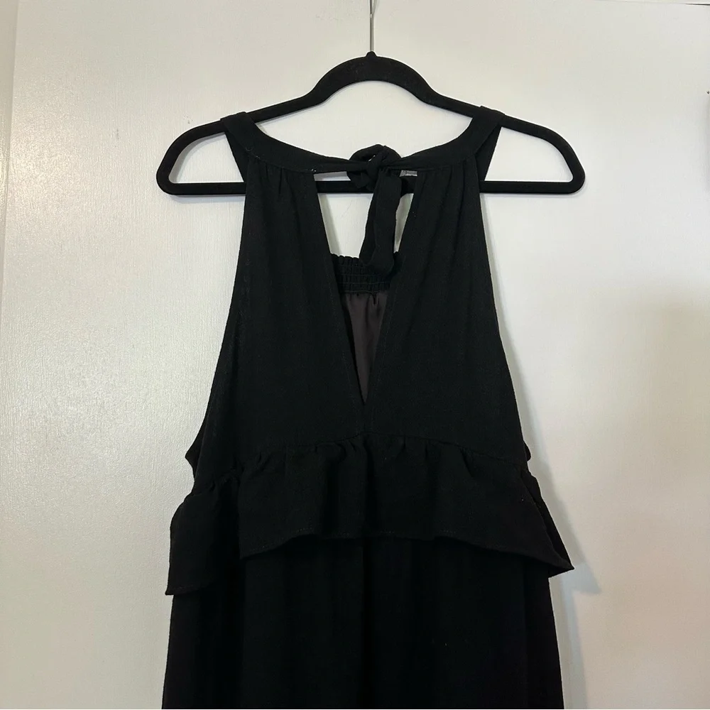 Petal & Pup Priscilla Ruffle Maxi Dress Linen Black Womens XL New - Picture 4 of 9